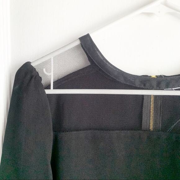 Diane Von Furstenberg Cocktail Dress Long Sleeve Mesh Peek-a-Boo Neckline 4 Sexy - Picture 3 of 7